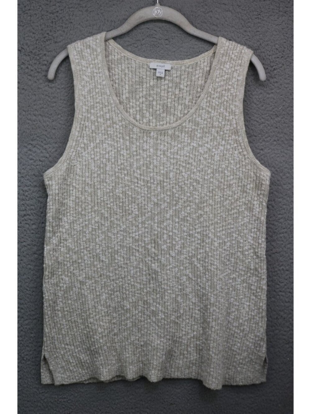 Pure Jill Sleeveless Sweater Tunic-Open Knit-Ribbed-Medium-Soft-Cottagecore